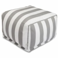 Majestic Home 85907237063 Vertical Stripe Gray Ottoman - 27 x 27 x 17 in.