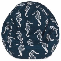 Majestic Home Navy Sea Horse Bean Bag Chair Lounger