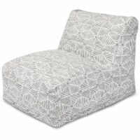 Majestic Home 85907238061 Charlie Gray Bean Bag Lounger Chair - 36 x 27 x 24 in.