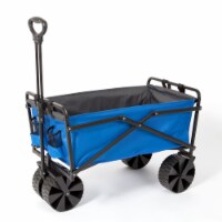 Seina Manual Steel Frame Folding Beach Wagon - Blue/Gray