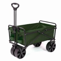 Seina 150lb Capacity Collapsible Steel Frame Outdoor Utility Wagon Cart, Green