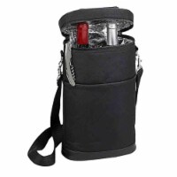 Primeware 2015-BK Brandy Two Bottles Carrier with Divider Synthetic Leather  Black