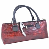 Primeware 3022-BU Wine Clutch Croc Insulated Single Bottle Wine Tote, Burgundy