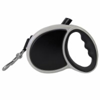 JoJo Modern Pets Retractable Dog Leash with Nylon Reflective Belt for Safety - Warm Gray