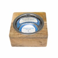 JoJo Modern Pets Stainless Steel Dog Bowl with Square Mango Wood Holder