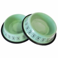 JoJo Modern Pets Eco-friendly Non Skid Boho Stainless Steel Dog Bowl - Mint