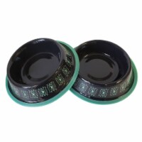JoJo Modern Pets Eco-friendly Non Skid Boho Stainless Steel Dog Bowl - Black