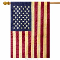 Briarwood Lane BLH00019 Tea Stained Embroidered American Flag House Flag