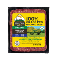 SunFed Ranch 100% Grass Fed 80% Lean Organic Ground Beef Brick