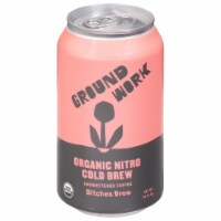 Ground Work Organic Nitro Cold Brew Bitches Brew Unsweetened Coffee Perspective: Main