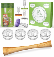 Complete Fermenting Set - 4 NonSlip Grip Fermentation Weights, 4 Clear Lids, 1 Cabbage Tamper