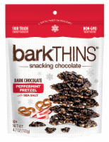 barkTHINS Dark Chocolate Peppermint Pretzel with Sea Salt Holiday Candy Perspective: Main