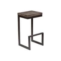 Porter Designs Cube Mango Wood and Metal Bar Stool - Gray