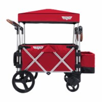 Keenz 7S Push Pull 2-Kid Baby Toddler Kids Wheeled Stroller Wagon w/ Canopy, Red