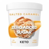 Keto Pint Salted Caramel Ice Cream Perspective: Main