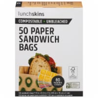 Lunchskins Compostable + Unbleached Paper Sandwich Bags - Avocado Print