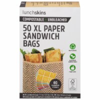 Lunchskins Compostable + Unbleached Paper Bags - 50 Pack