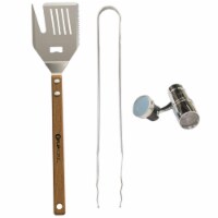 FlipFork Mixed Griller BBQ Grilling Combo Pack w/Spatula, Tongs, & Grill Light