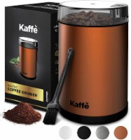 Electric Coffee Grinder - Copper - 3oz Capacity. Easy On/Off. Cleaning Brush Incl.
