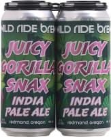 Wild Ride Brewing® Juicy Gorilla Snax India Pale Ale Beer Perspective: Main