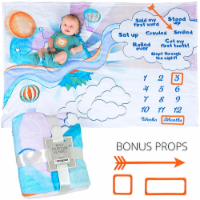 KOMFORTSTOR Baby Milestone Blanket | Whimsical Design | 1-12 Months & Weeks | 60x40 Inches