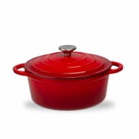 3 Quart Enameled Cast Iron Round Dutch Oven, Red