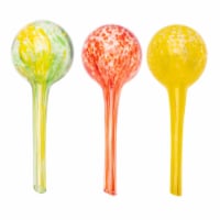 Three Pack Self-Watering Plant Mini Aqua Globes, Red-Yellow
