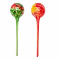 Two Pack Self-Watering Plant Large Aqua Globes, Red-Yellow