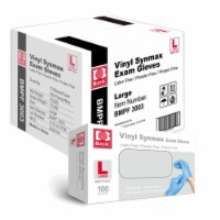 100 Count Disposable Blue Vinyl Powder Free Gloves, Large