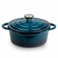 2.8 Quart Enameled Cast Iron Round Dutch Oven, Blue