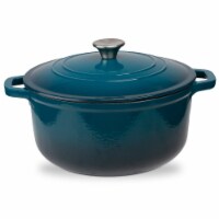 6 Quart Enameled Cast Iron Round Dutch Oven, Blue