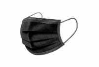 50 Pack Adult 3 Ply Individually Wrapped Disposable Face Masks, Black