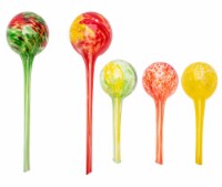 Five Multi Pack Self-Watering Plant Aqua Globes, Red-Yellow