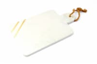 15 x 9 White Double Inlay Marble Charcuterie Board with Handle
