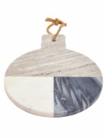 11.5 x 9 Natural 3 Tone Marble Charcuterie Board with Handle