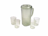 5-Piece Geometric Plastic Pitcher and Tumbler Set