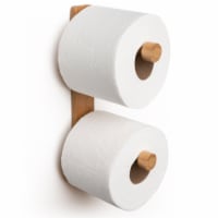 Vertical Bamboo Double Toilet Paper Holder