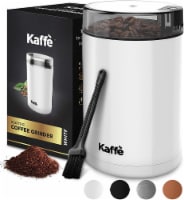 Electric Coffee Grinder - White - 3oz Capacity. Easy On/Off. Cleaning Brush Incl.