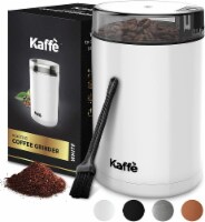 Electric Coffee Grinder - White - 3oz Capacity. Easy On/Off. Cleaning Brush Incl.