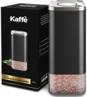 Kaffe Glass Storage Container Coffee Canister. BPA Free Stainless Steel Airtight Lid (16oz)