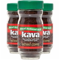 Kava Decaf Reduced Low-Acid Instant Coffee, 4 Ounce Glass Jar (Pack of 3)