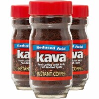 Kava Reduced Low-Acid Instant Coffee, 4 Ounce Glass Jar (Pack of 3)