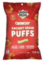 Chasin' Dreams Farm® Crunchy Ancient Grain Puffs™ Sriracha Perspective: Main