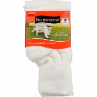 No Nonsense Casual Complete Comfort Socks, White, Size 4-10, 3 Ct (2 pack)