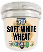 Palouse Brand Soft White Wheat Berries, 25 LBS Bucket, Emergency Food Storage