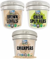 Palouse Brand Bundle: Chickpeas, Green Split Peas and Brown Lentil - 25lbs ea., 75lbs ttl