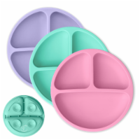 Silicone Suction Plates - Pink, Mint, Lavender