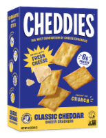 Cheddies® Classic Cheddar Baked Cheesy Crackers Box Perspective: Main