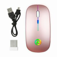 "2.4GHz Wireless Optical Mouse USB Rechargeable RGB Cordless Mice For PC Laptop (rose) "