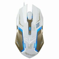 "Gaming Mouse 4 Button USB Wired LED Breathing Fire Button 1600 DPI Laptop PC USA (WHITE) "